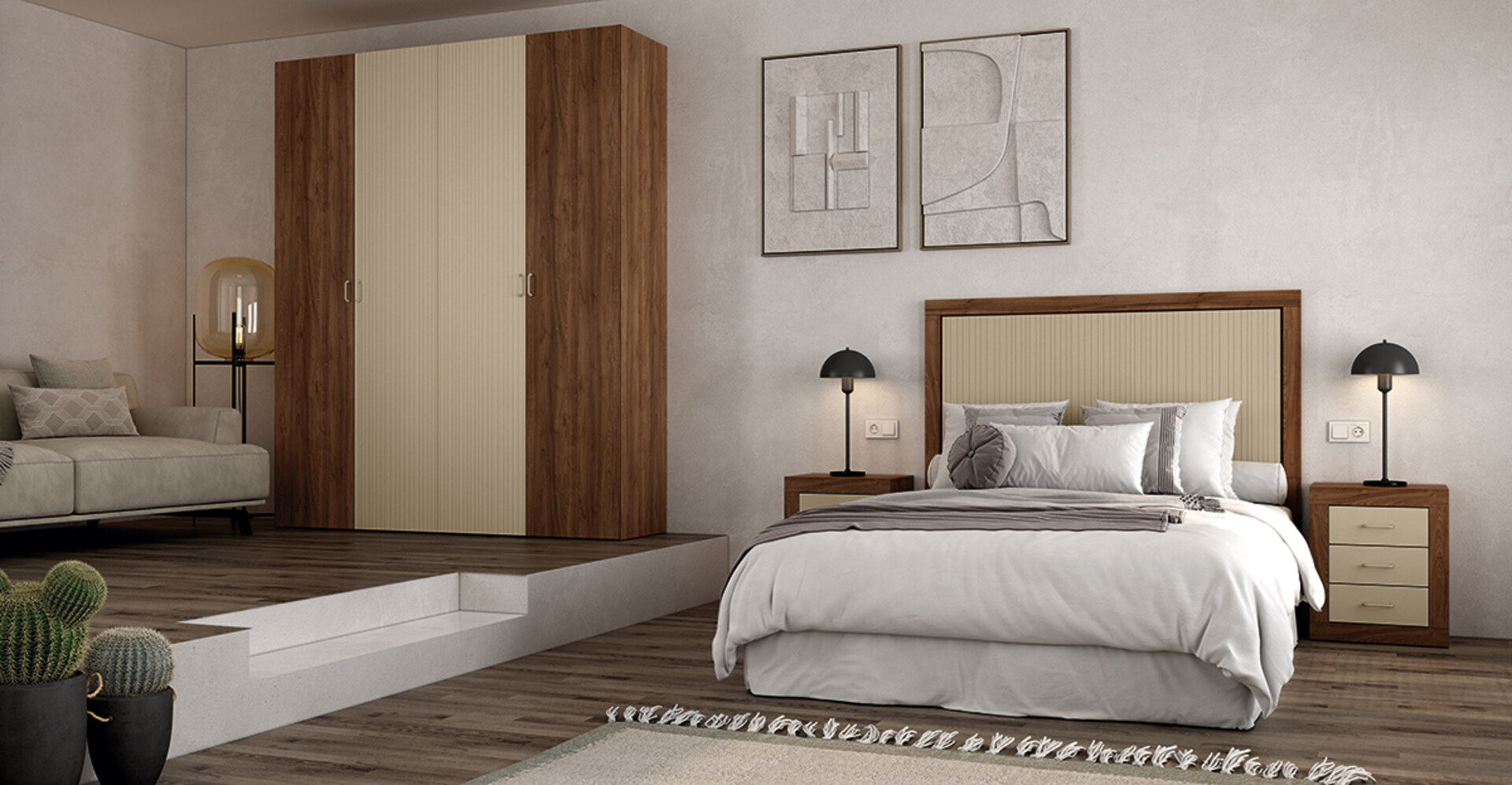 Habitación moderna con sofá cama